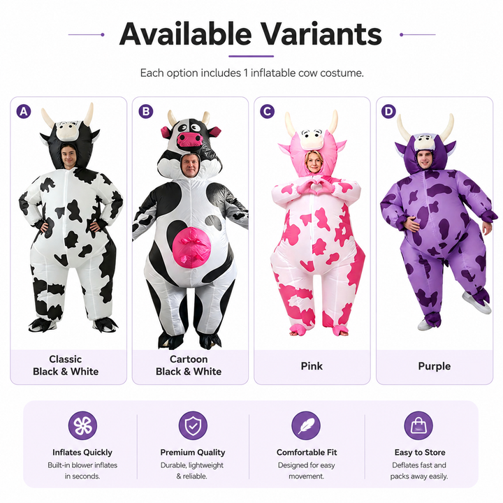 Inflatable Cow Ride On Costume Adult Halloween Costume