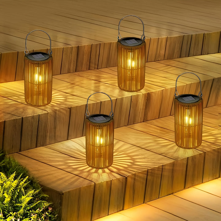 Solar Hanging Lanterns Set Outdoor Waterproof IP65 Automatic Switch