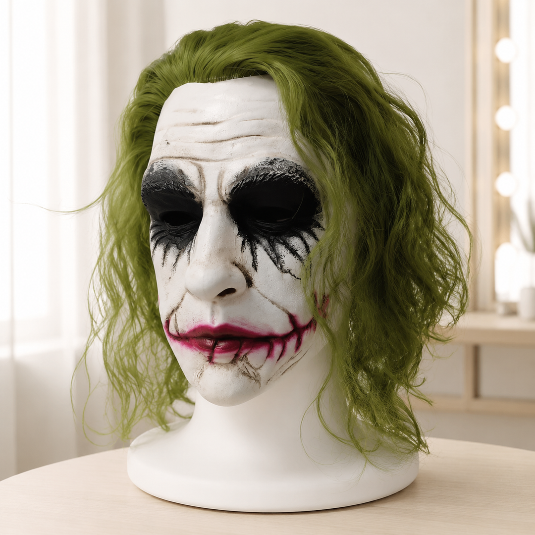 Latex Clown Mask Adult Halloween Joker Green Hair