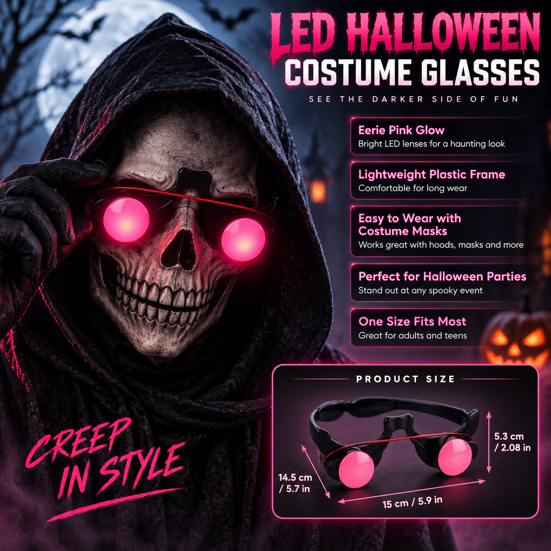 Glow in the Dark Red Eye Halloween Horror Glasses Prop