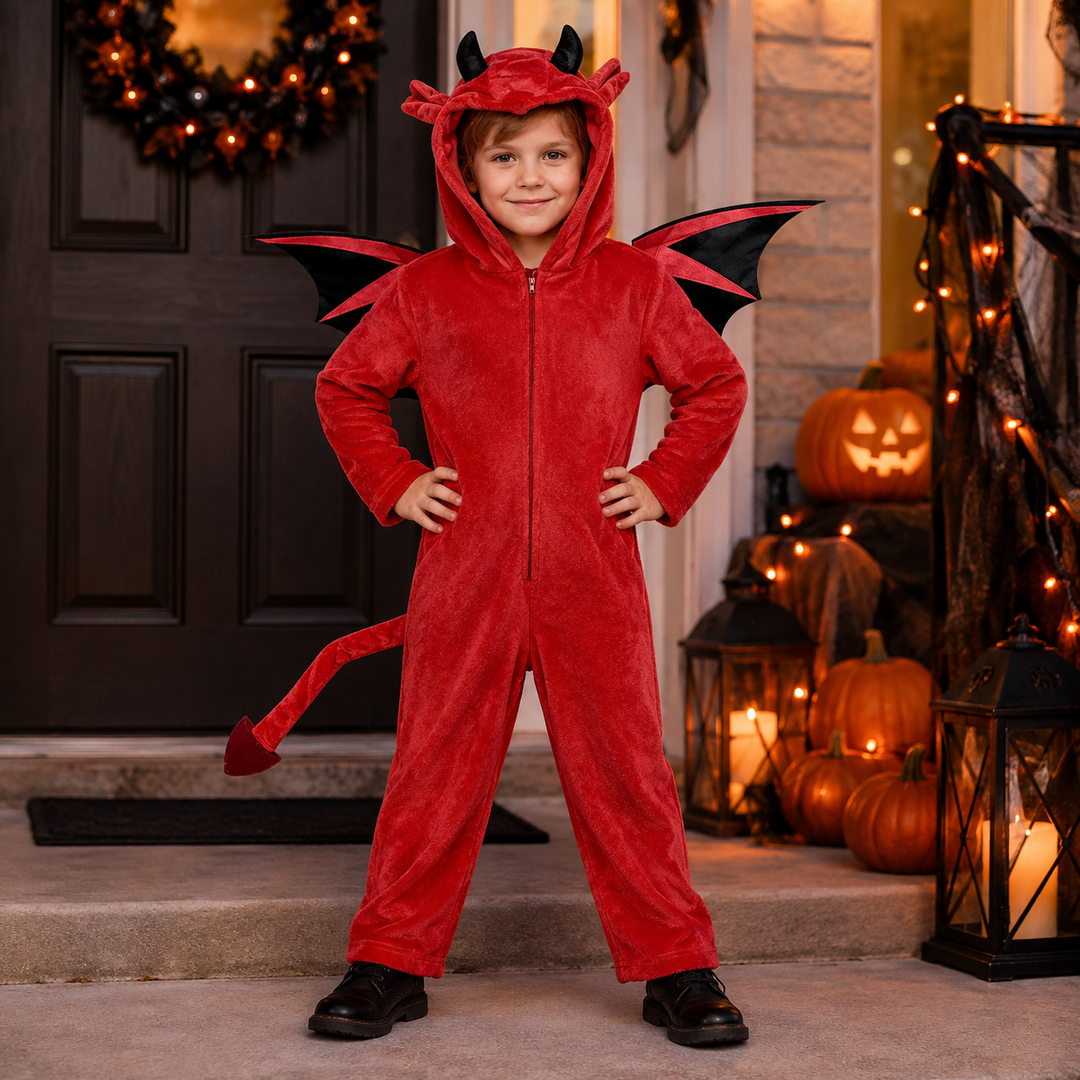 Kids Devil and Bat Halloween Costume Set