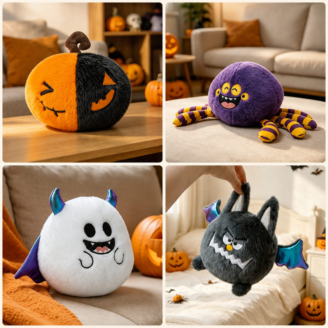 Halloween Plush Decoration Ornaments Pumpkin Ghost Bat Spider Plush Toys
