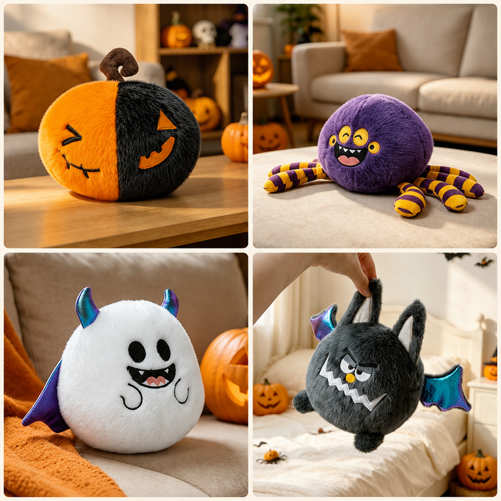 Halloween Plush Decoration Ornaments Pumpkin Ghost Bat Spider Plush Toys