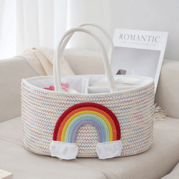 Baby Storage Caddy Organizer Rope Handle Basket