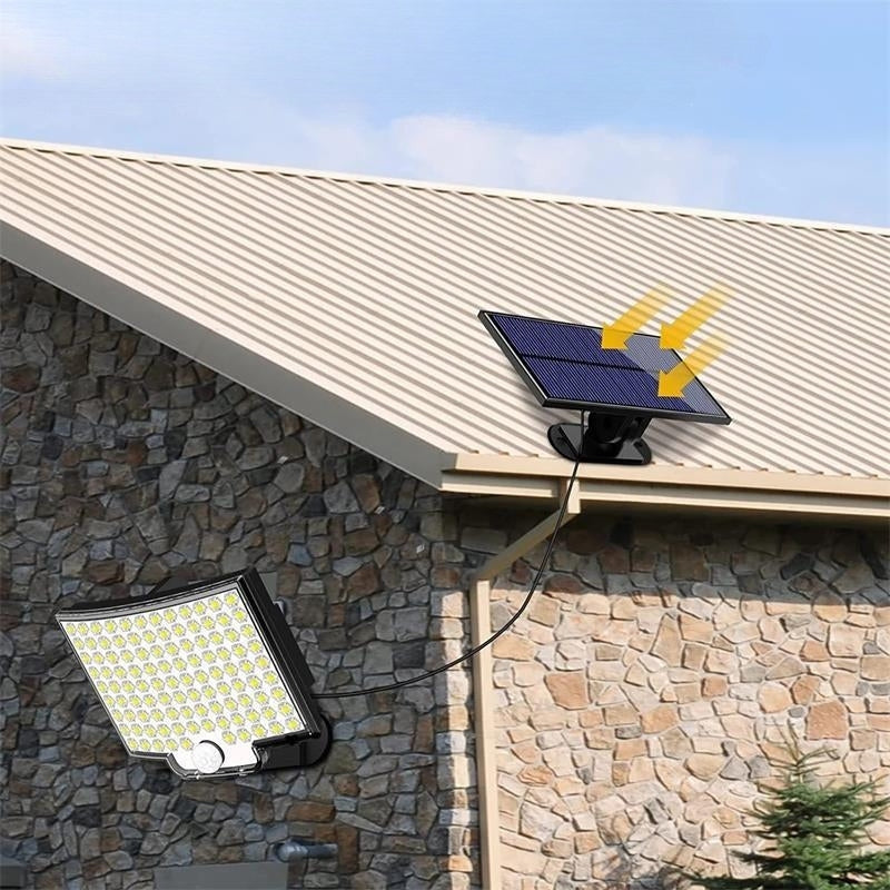 106 LED Solar Panel Security Light with Motion Sensor Outdoor Wall Mount