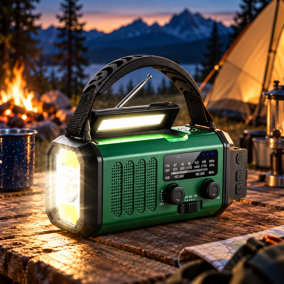 Emergency Radio 10000mAh Solar Hand Crank Power Bank Flashlight SOS