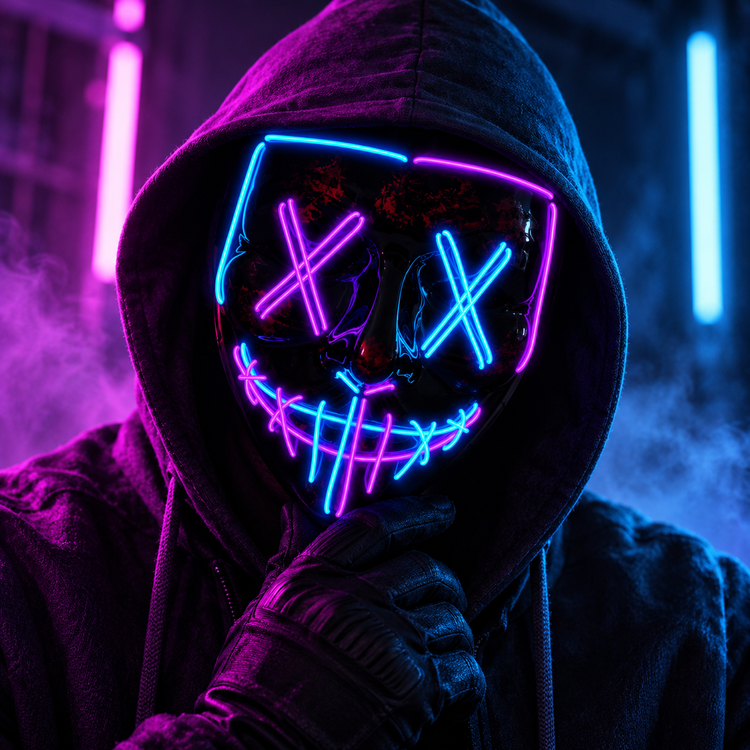 LED Light Up Mask Halloween Cosplay Masquerade Party Mask
