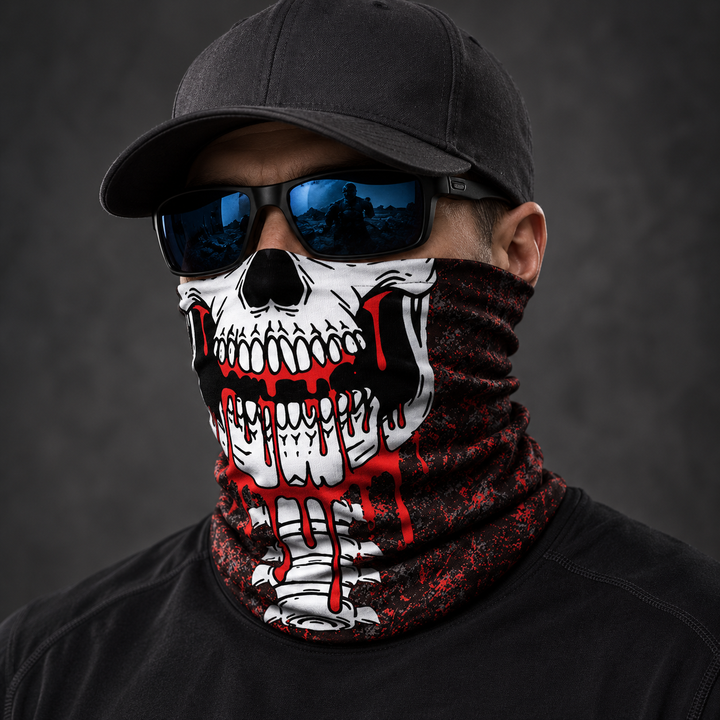 Seamless 3D Face Cover Bandana Ghost Skull Headwear Mask