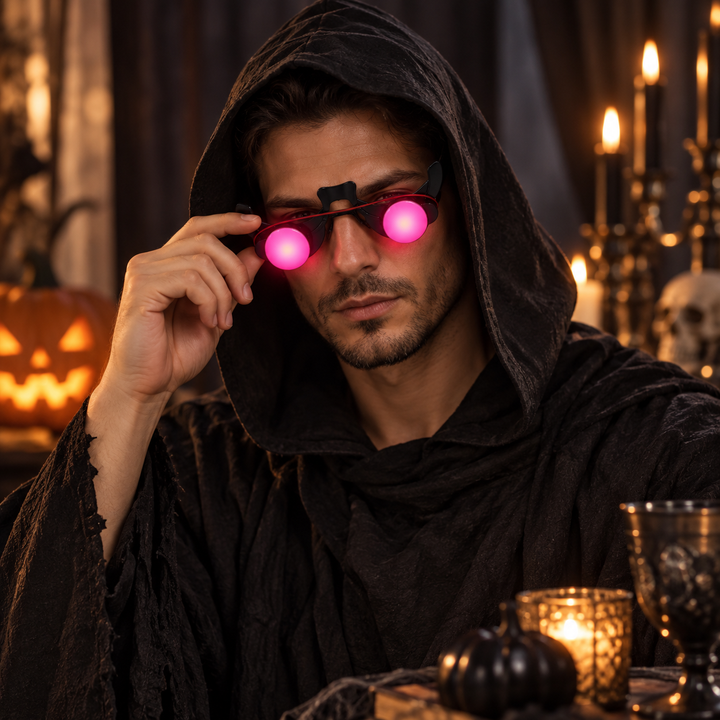 Glow in the Dark Red Eye Halloween Horror Glasses Prop