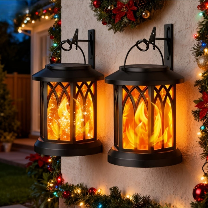 Outdoor Flame Lantern Light Waterproof Hanging LED Fire Effect Lamp