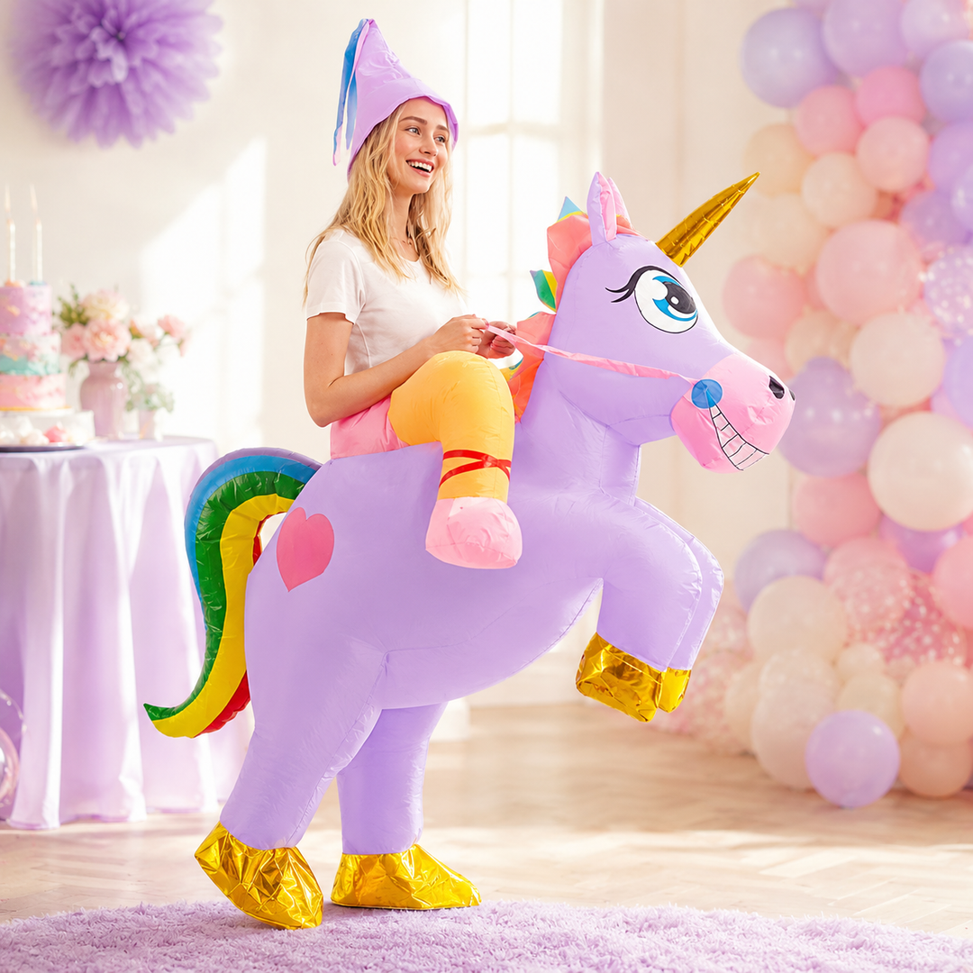 Inflatable Unicorn Ride On Costume Adult Halloween Costume
