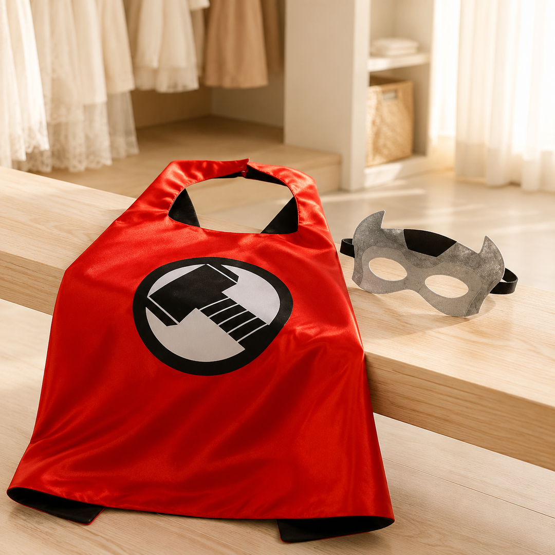Kids Muscle Costume with Cape and Helmet Halloween Costume Set