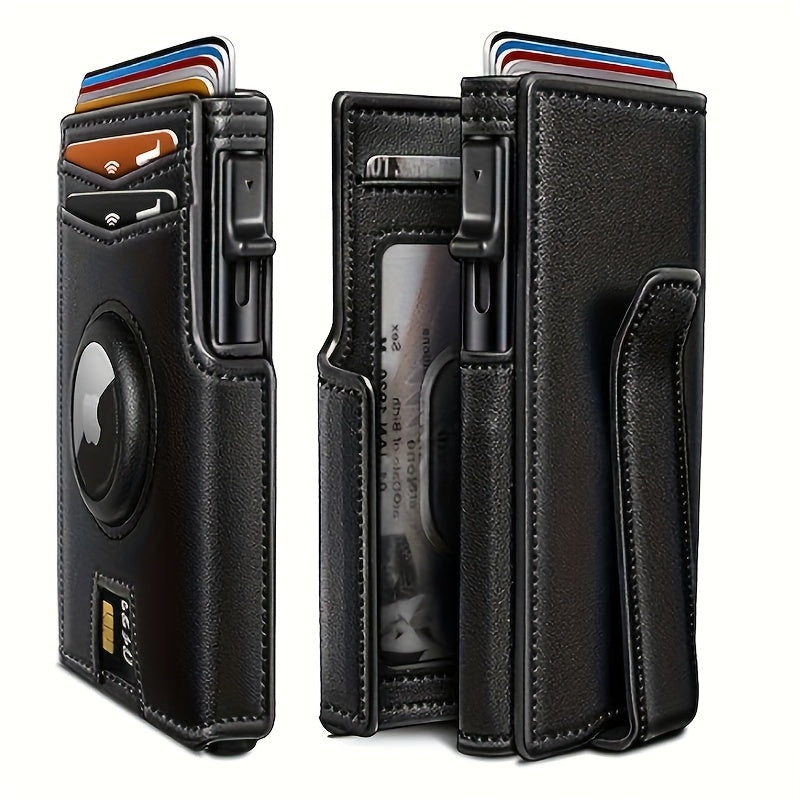 Metal RFID Wallet with Automatic Pop-Up and Airtag Slot