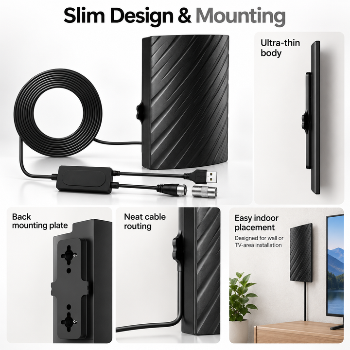 Indoor HDTV Aerial 4K Long Range Digital TV Antenna