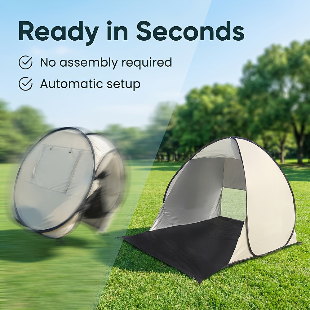 Beach Outdoor Canopy Tent with Zipper Closure Portable Sun Shade Shelter