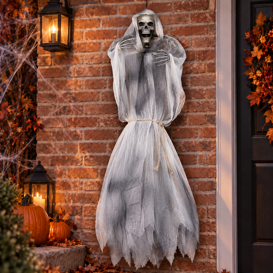 Hanging Skeleton Reaper Halloween Prop Haunted House Decoration