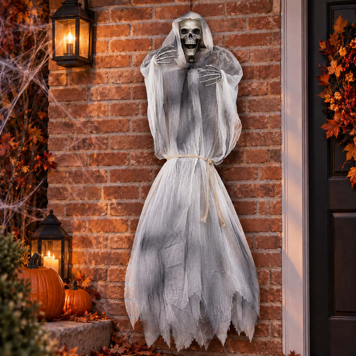 Hanging Skeleton Reaper Halloween Prop Haunted House Decoration