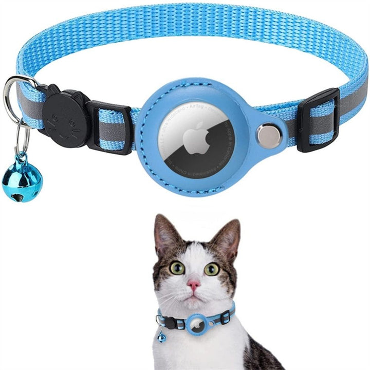 Reflective Cat Collar with GPS Tracker Holder Adjustable Safety Collar