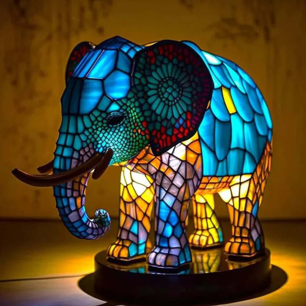 Stained Glass Animal Table Lamp Night Light
