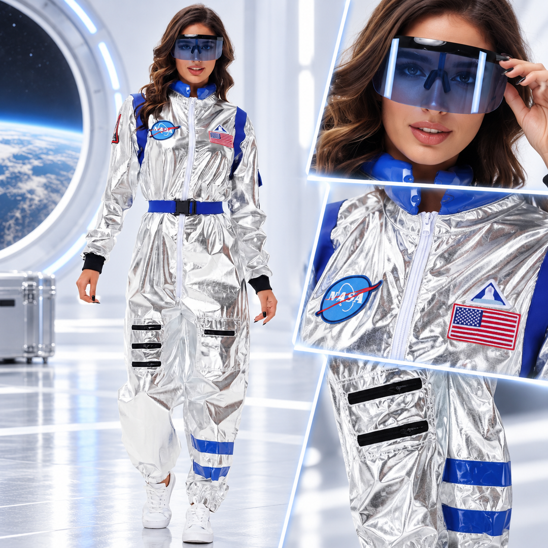 Astronaut Costume Jumpsuit Adult Space Suit Cosplay Halloween Party