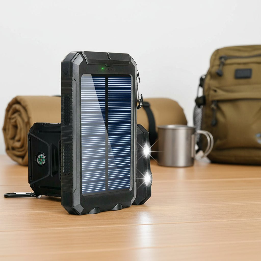 Solar Power Bank Portable Phone Charger Waterproof For Camping