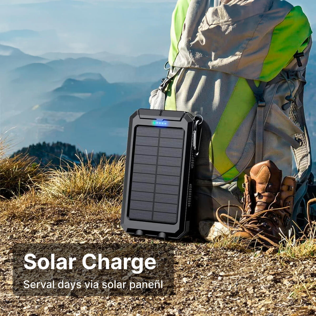 Solar Power Bank Portable Phone Charger Waterproof For Camping