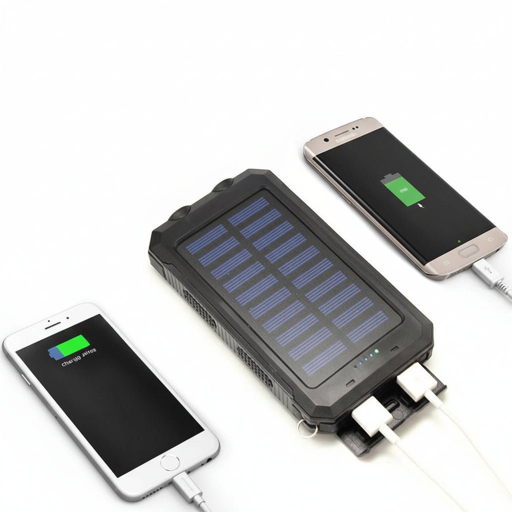 Solar Power Bank Portable Phone Charger Waterproof For Camping