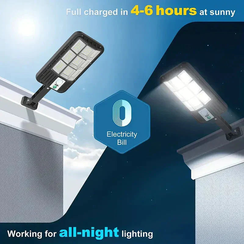 Solar LED Floodlight with Motion Sensor Outdoor Security Light