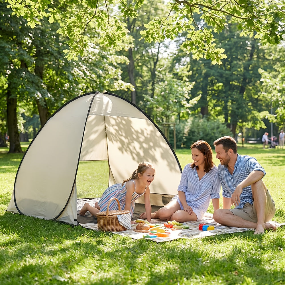 Beach Outdoor Canopy Tent with Zipper Closure Portable Sun Shade Shelter