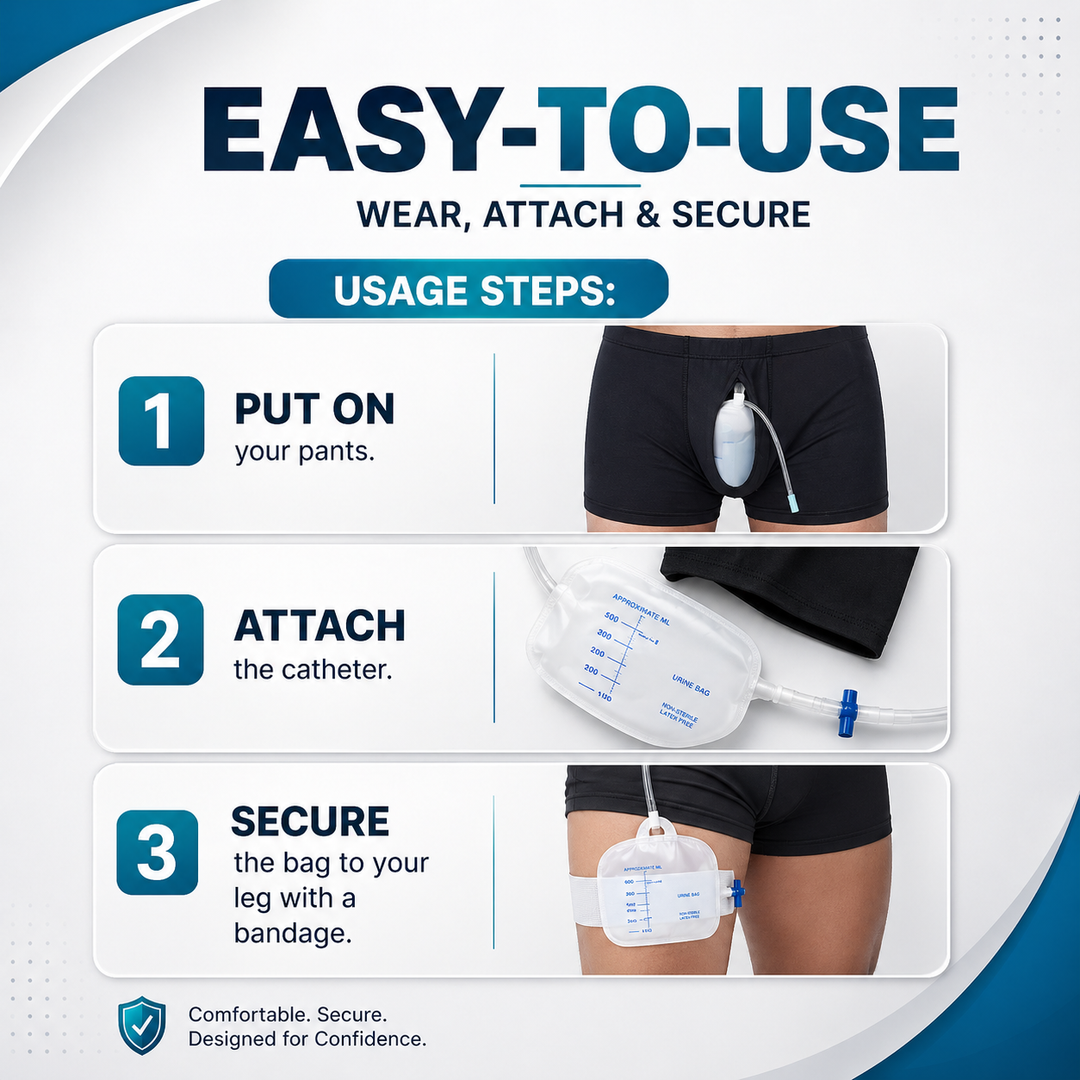 Portable Urinal Pants Underwear with Drainage Bag for Men adults