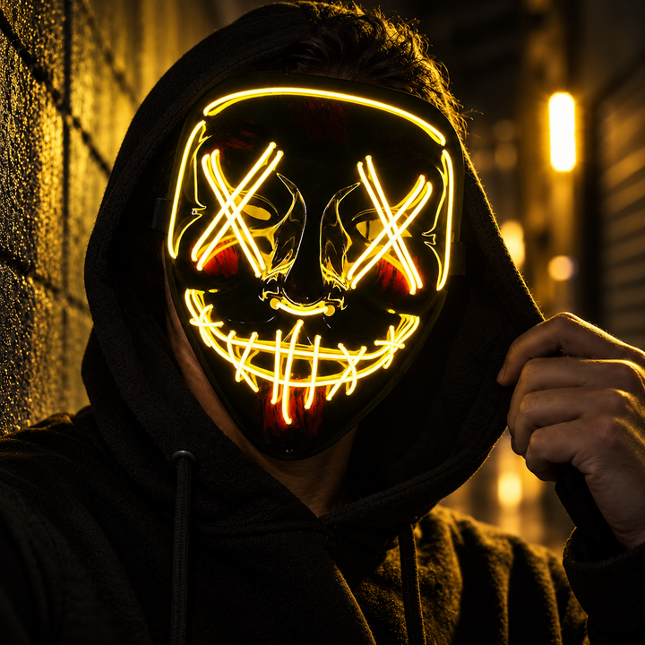 Wireless LED Light Up Purge Mask Halloween Costume Mask
