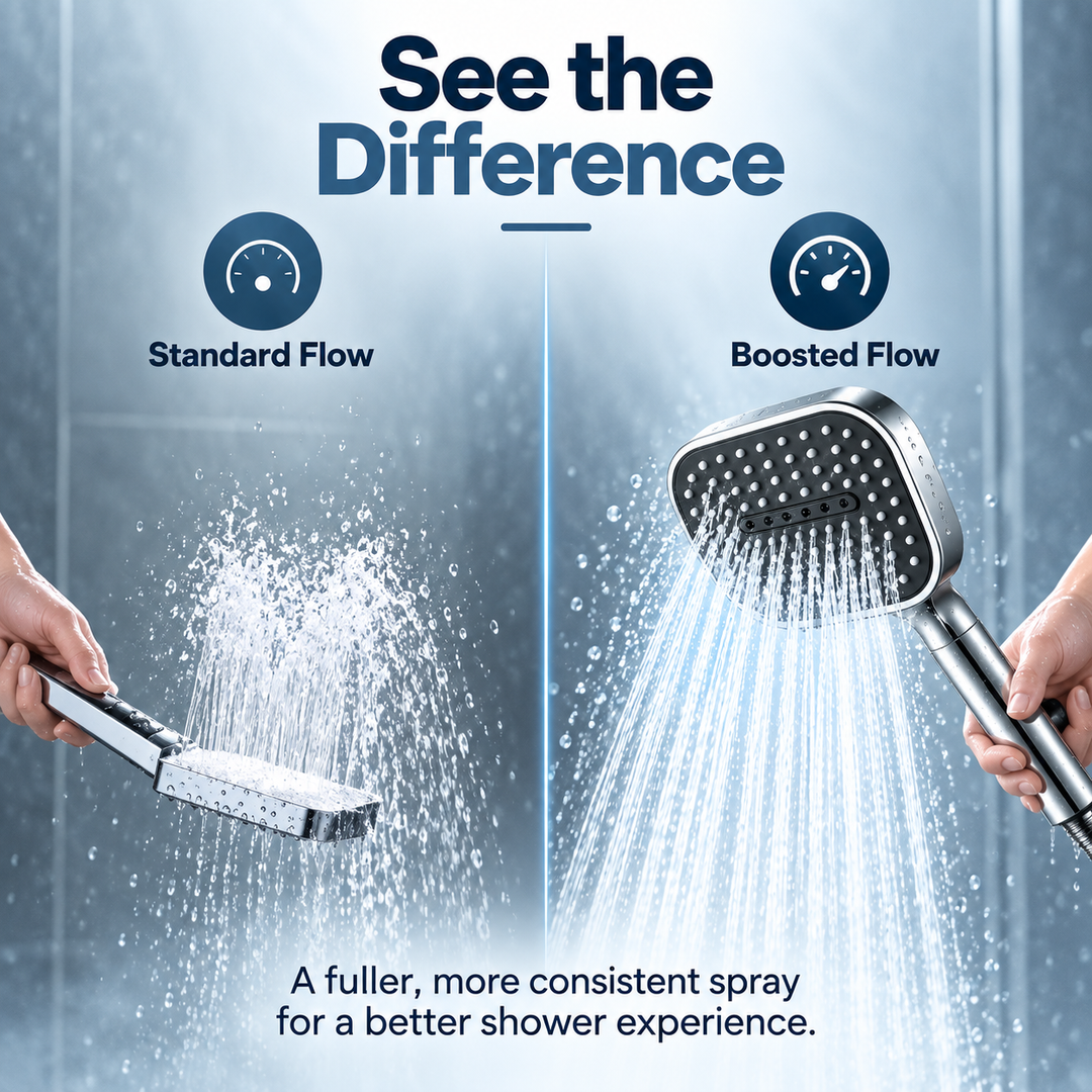 High Pressure Round Shower Head Adjustable Spray Bathroom Fixture