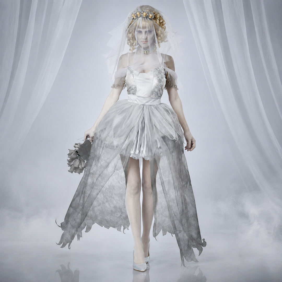 Zombie Bride Costume Ghost Wedding Dress Halloween Costume