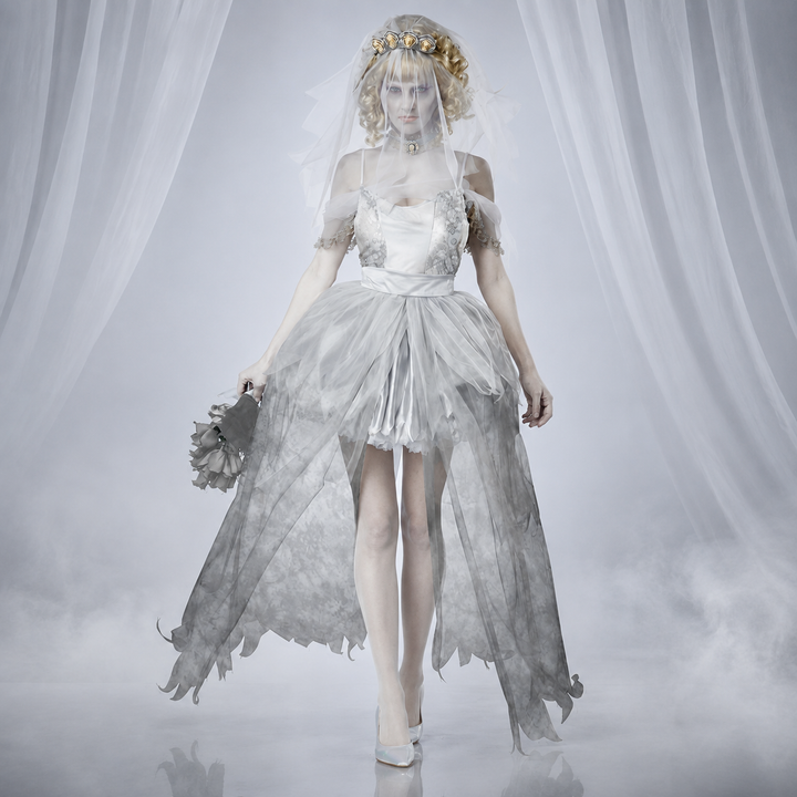 Zombie Bride Costume Ghost Wedding Dress Halloween Costume