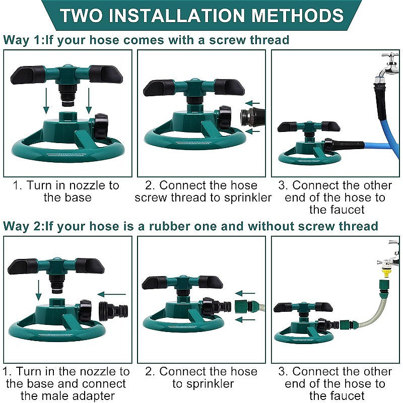 360 Degree Rotating Patio Sprinkler for Lawn and Garden Watering