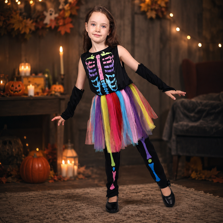 Vampire Costume for Girls with Cape and Vest Halloween Outfit