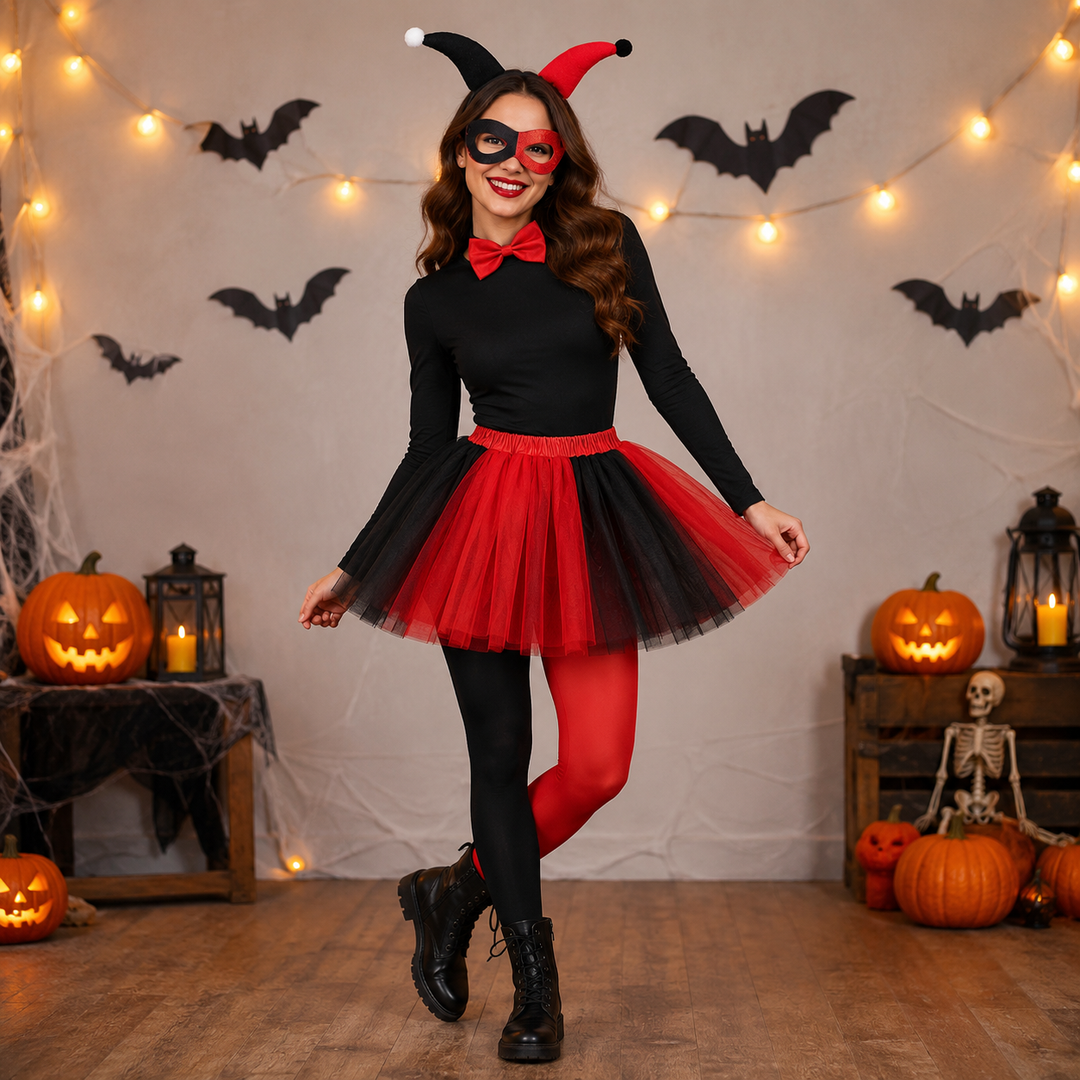 Headband Mask Gloves Earrings Accessory Set for Costume