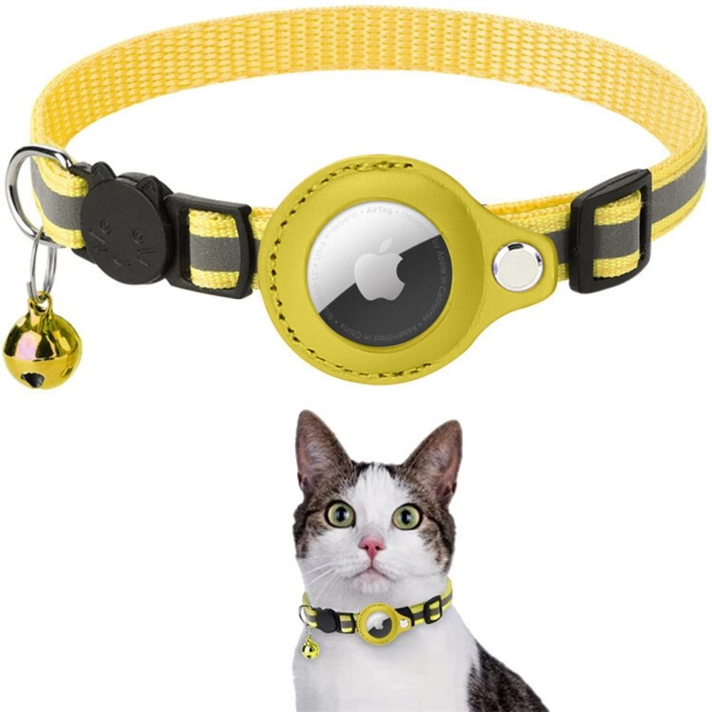 Reflective Cat Collar with GPS Tracker Holder Adjustable Safety Collar