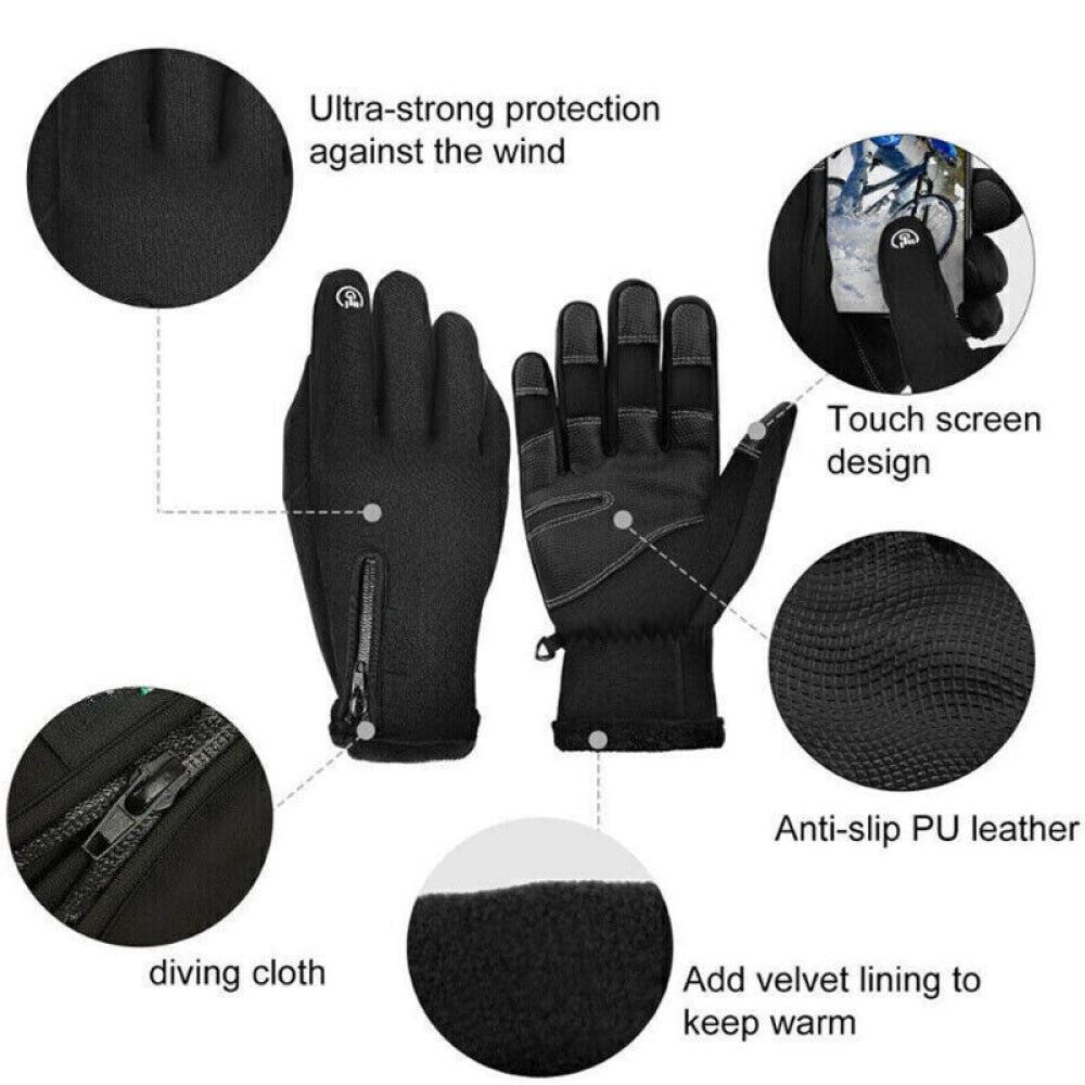 Waterproof Touchscreen Gloves for Outdoor Winter Activities