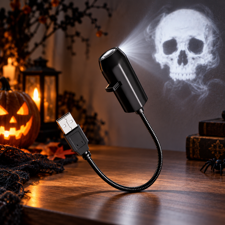 Halloween LED Projector Night Light USB Plug and Play Projector Lamp
