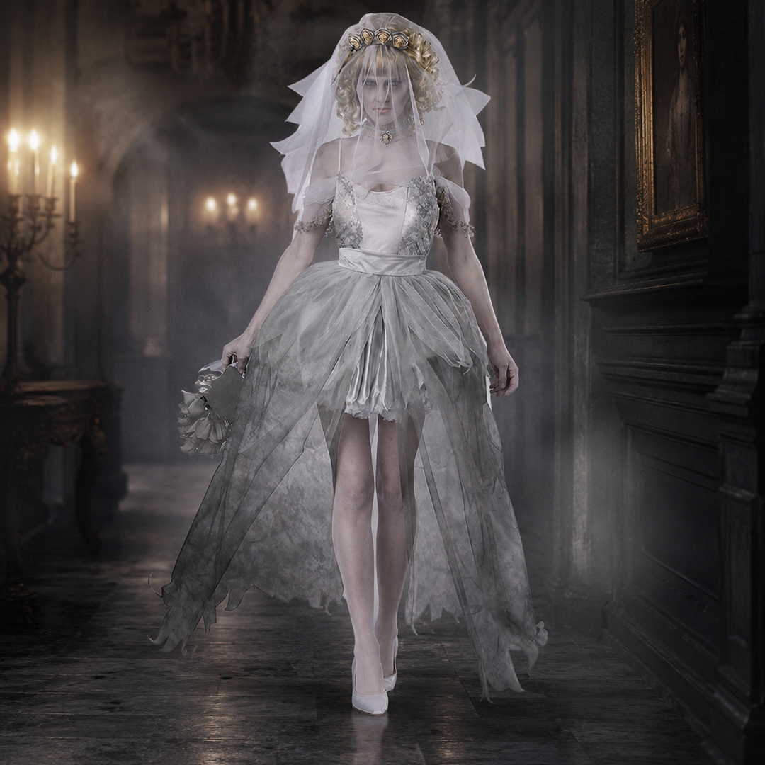 Zombie Bride Costume Ghost Wedding Dress Halloween Costume
