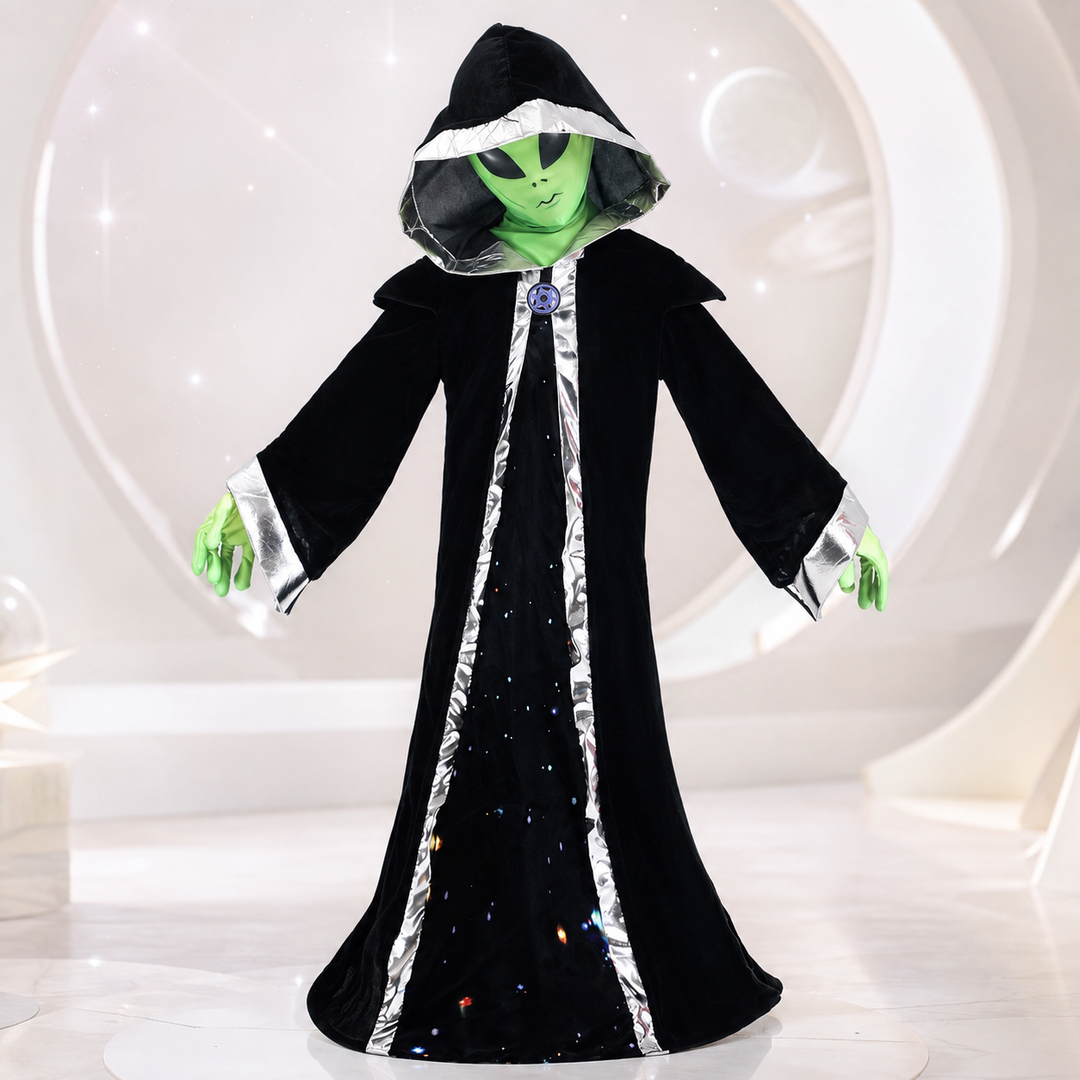 Kids Alien Costume Hooded Robe with Mask Halloween Costume Set