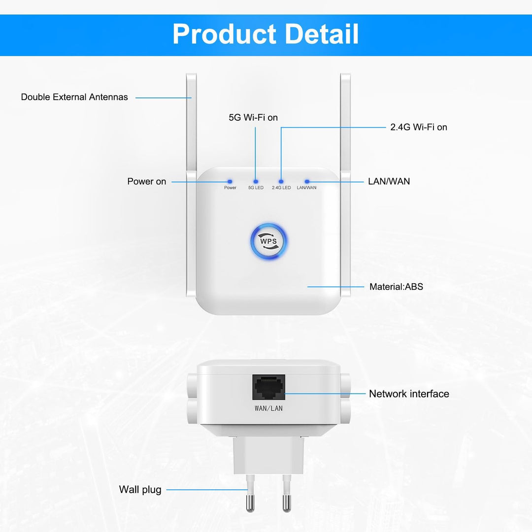 5G WiFi Signal Booster Wireless Range Extender Router