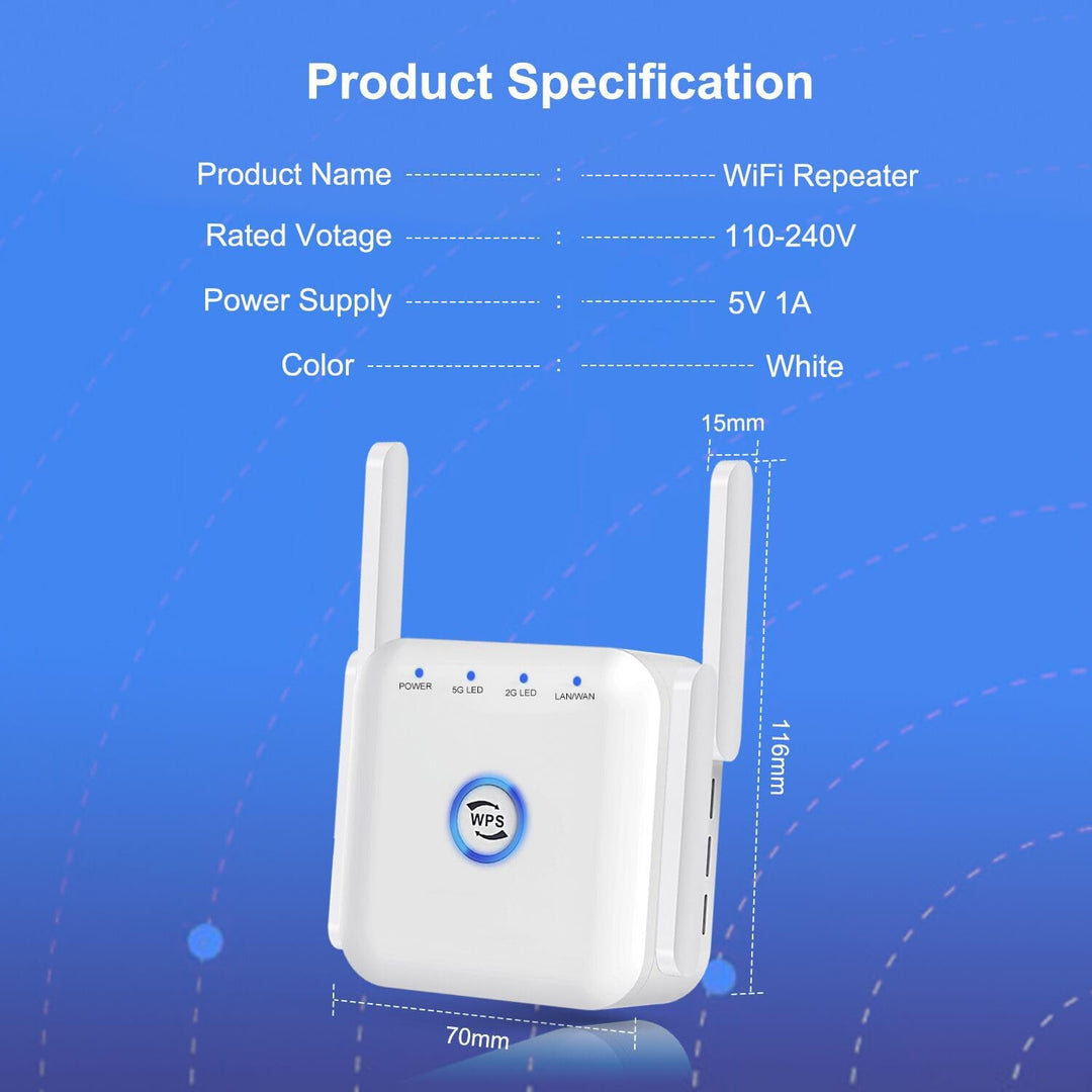 5G WiFi Signal Booster Wireless Range Extender Router