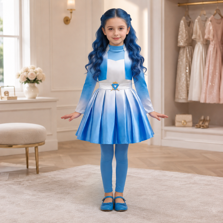 Kids Costume with Wig Descendants Rise of Red Outfit