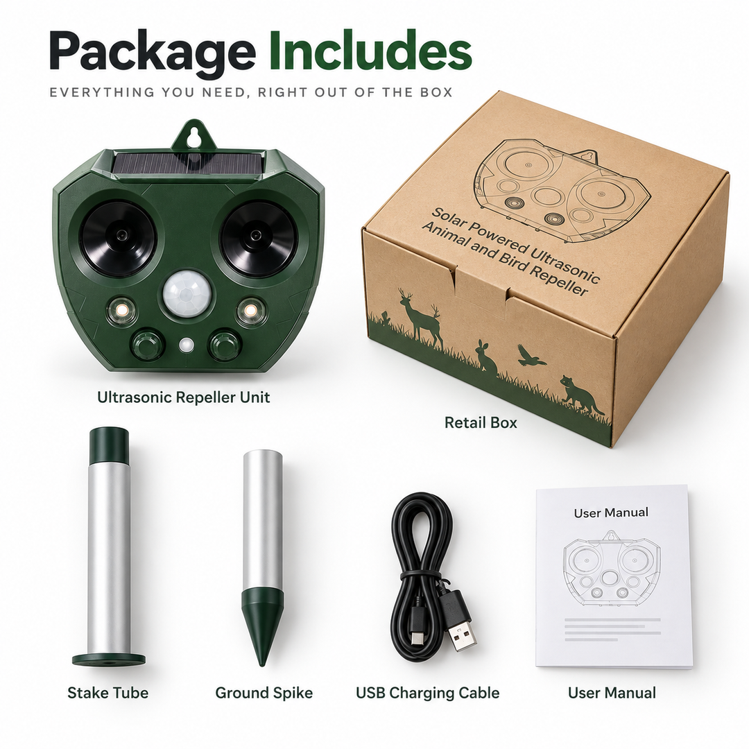 Ultrasonic Bird and Pest Repeller Solar Motion Garden Deterrent