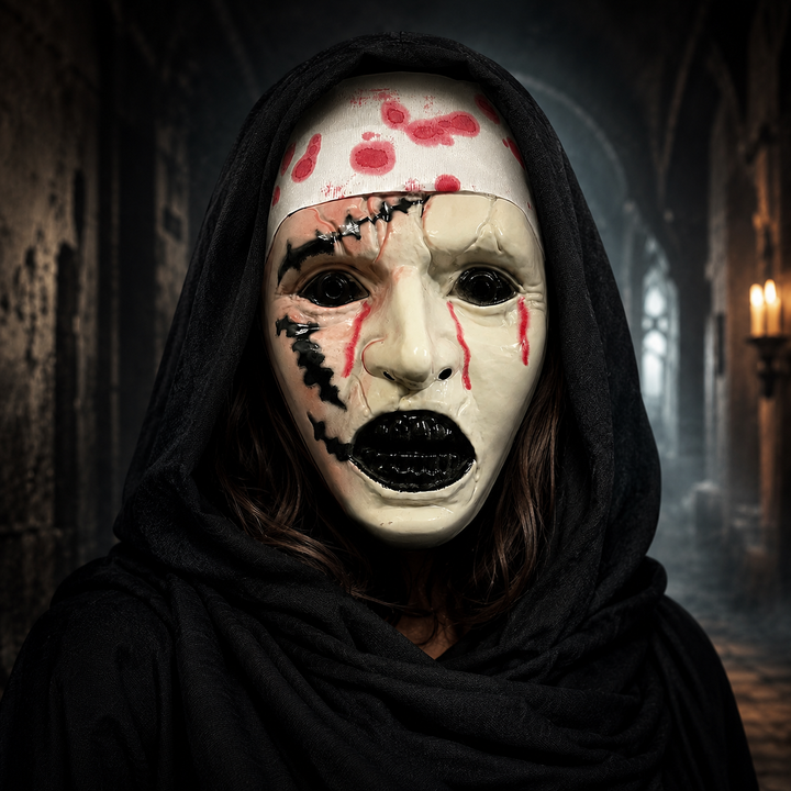 Horror Nun Mask Halloween Costume Mask