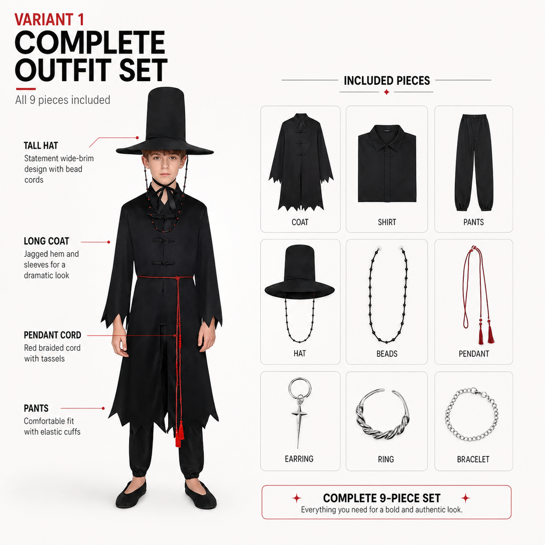Demon Hunter Hanbok Cosplay Costume Kids Adult Traditional Outfit