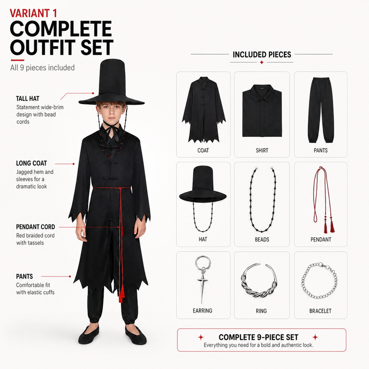 Demon Hunter Hanbok Cosplay Costume Kids Adult Traditional Outfit