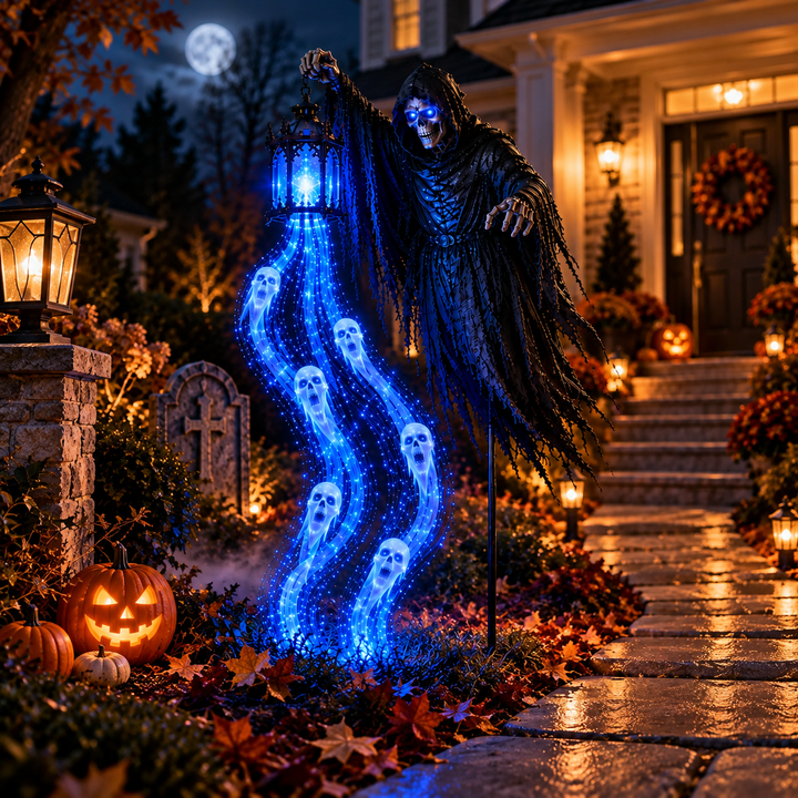 Animated Halloween Garden Light Soul Harvester Outdoor Decoration